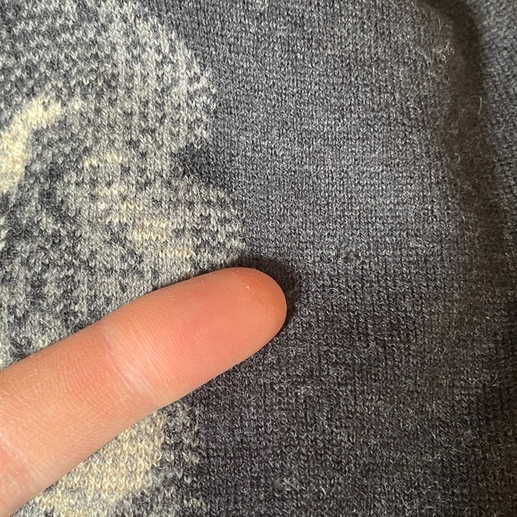 Ivko Cardigan Sweater Floral 100% Wool Knit A Line Red Gray Multicolor Medium - Picture 12 of 12